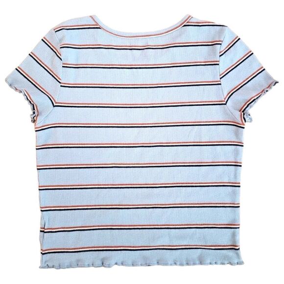 American Eagle Light Blue Stripe Crop Top (Size S) - Picture 5 of 9